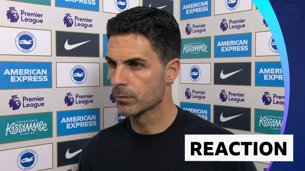 HLV Mikel Arteta thất thần bên đường piste trong trận thua của Arsenal trước Brighton (Hình ảnh trận đấu 2)