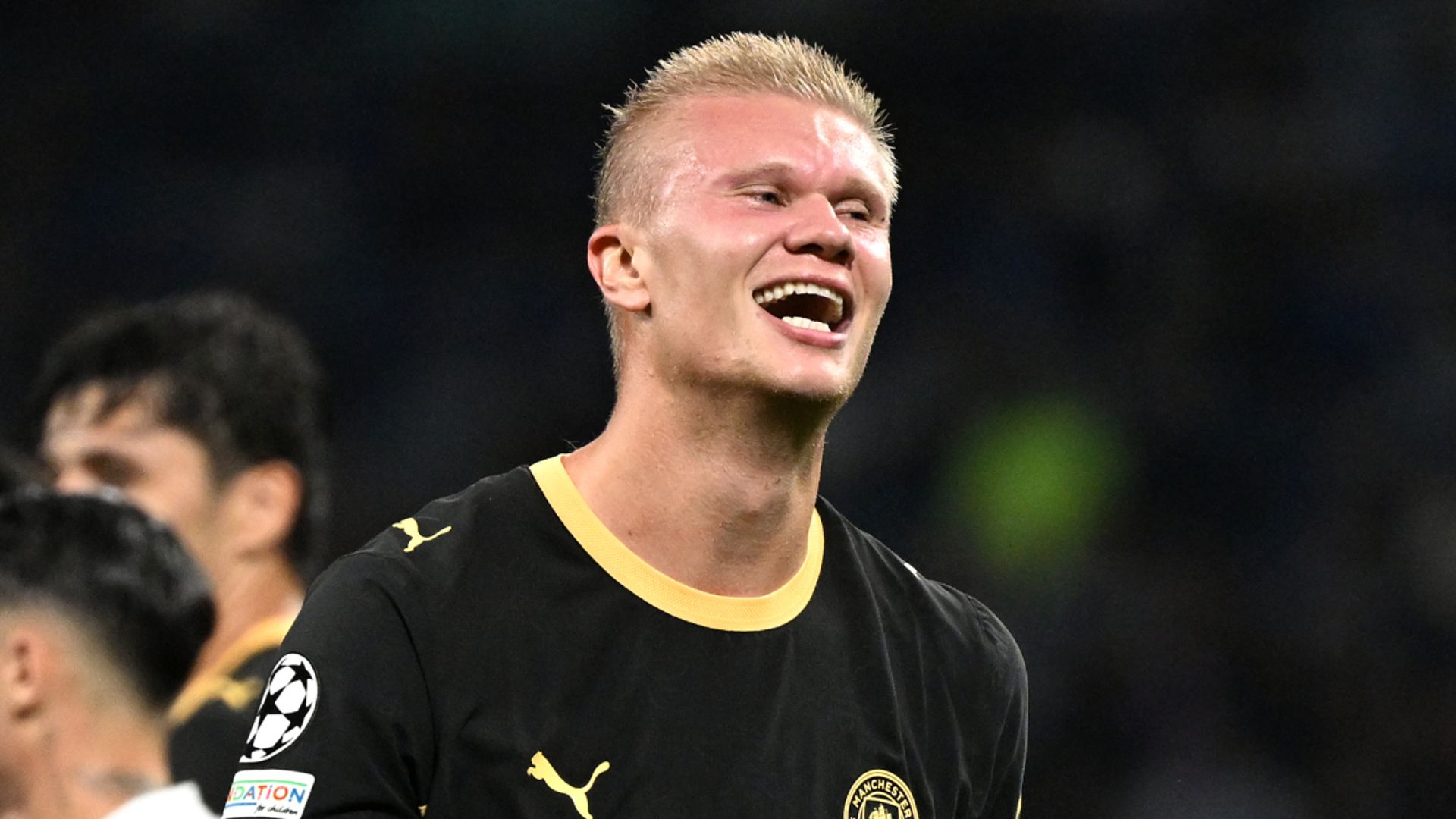 Erling Haaland ăn mừng bàn thắng cho Man City tại Cúp C1