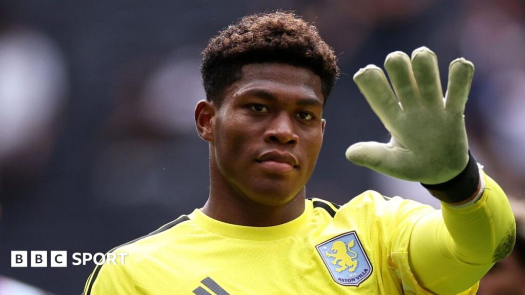 Thủ thành Zion Suzuki ăn mừng chiến thắng cùng đồng đội tại Aston Villa sau trận đấu Ngoại Hạng Anh